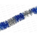 Мишура 002015 змейка с переливом 5смх2м. синий+серебро, AL-3344, *800 Мишура 002015 змейка с переливом 5смх2м. синий+серебро, AL-3344, *800