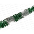 Мишура 002015 змейка с переливом  5смх2м. зеленый+серебро, AL-3344, *800