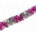 Мишура 002015 змейка с перелив. 5смх2м. фуксия+серебро, AL-3344, *800