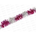 Мишура 002015 змейка с переливом 5смх2м. фуксия+серебро, AL-3344, *800 Мишура 002015 змейка с переливом 5смх2м. фуксия+серебро, AL-3344, *800