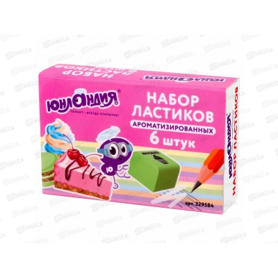 Ластик Юнландия "Сладкие истории" асс. набор 229584*16 Ластик Юнландия "Сладкие истории" асс. набор 229584*16