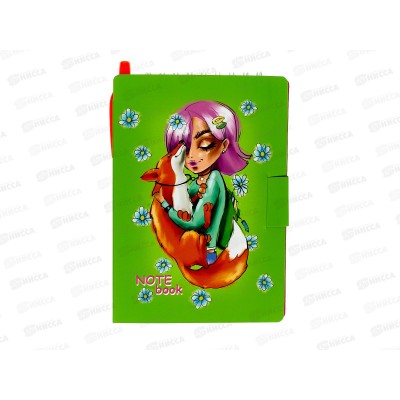 Блокнот с ручкой Lamark Девочка с лисой 105*150мм,гребень, 0128 *40 Блокнот с ручкой Lamark Девочка с лисой 105*150мм,гребень, 0128 *40