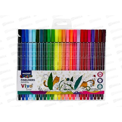 Линеры Vivo Line,24 цвета,0,4мм,М-5368-24 Линеры Vivo Line,24 цвета,0,4мм,М-5368-24