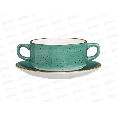 Бульонница с блюдцем Bronco Nature 250мл Мятный 263-1113 Бульонница с блюдцем Bronco Nature 250мл Мятный 263-1113