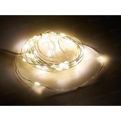 Гирлянда 5м нить росы 50LED шампань 8 реж 384-324 г