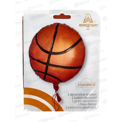 Шар фольга А 18" Баскетбольный мяч S40, 1202-1804 Шар фольга А 18" Баскетбольный мяч S40, 1202-1804