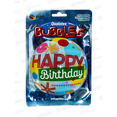 Шар П BUBBLE 22&quot НВ Круги Точки Линии, 1202-3286