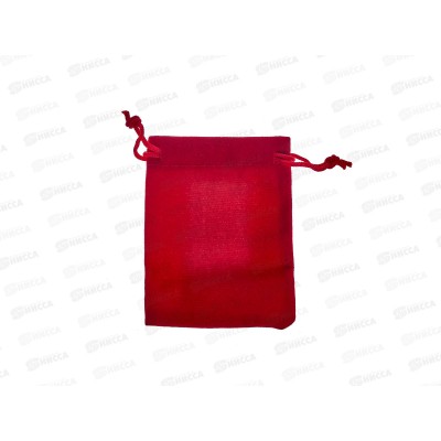 Мешок ткань-велюр Basir, цвет красный 7*9см MC-6715