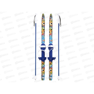 Лыжи детские "Быстрики" Мультяшки, с палками 90/90см  *12