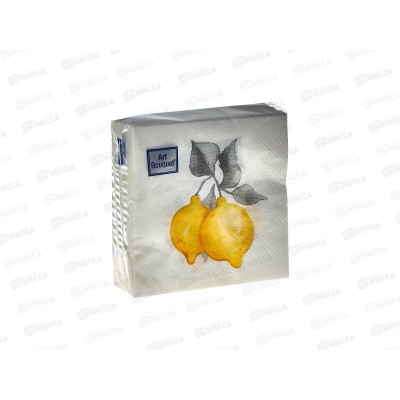 Салфетки 2 слойные 30 листов 20*20 Art Bouquet Лимончики 57638*26 Салфетки 2 слойные 30 листов 20*20 Art Bouquet Лимончики 57638*26