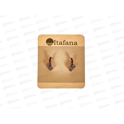 Серьги п/зол. п/сер со страз. &quotItafana&quot №9871