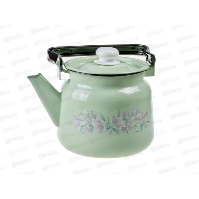 Чайник 2,3л декорированный салатовый с пластмассовой кнопкой С2714.3С