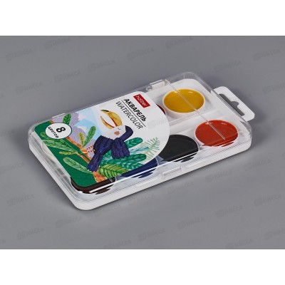 Акварель Hatber 8цв медовая Colora б/к в пл.пен.,083599*16 Акварель Hatber 8цв медовая Colora б/к в пл.пен.,083599*16