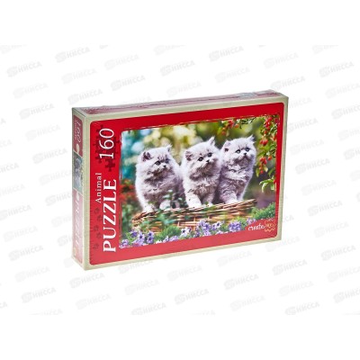 ПАЗЛ 160 элементов Котята в корзинке, П160-1079 *12