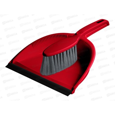 Щетка-сметка &quotRimo&quot с совком с кромкой красный 221234206/03