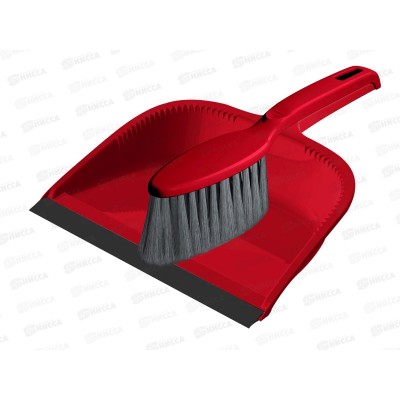 Щетка-сметка &quotRimo&quot с совком с кромкой красный 221241406/03 *14