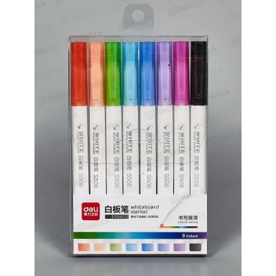 Маркеры для доски Deli S504 8 цветов круглый наконечник в ассортименте  1485629 *12