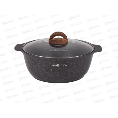 Кастрюля жаровня 4,0л Granit ultra original Induction стеклянной крышкой  жгои41а