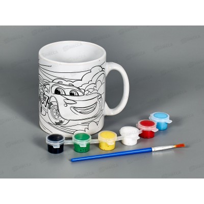 Кружка для росписи, 6цв. Гоночные машинки, MUG-TACH, 381483