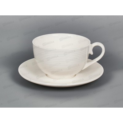 Чашка с блюдцем &quotМаршмеллоу&quot v=310мл (фарфоровая), 0530261 *6/12