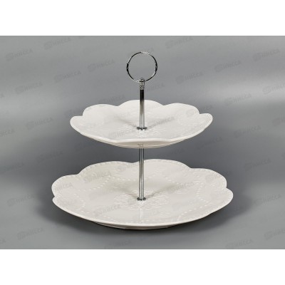 Блюдо 2-х ярусное &quotМаршмеллоу&quot h=23см (фарфор), 0530308  *12