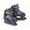 Коньки раздвижные PVC 125 р.35-38 black-green RUSH ACTION, 381839
