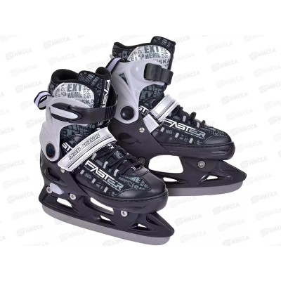 Коньки раздвижные р.40-43 black/grey RUSH ACTION, 379608