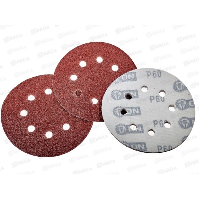 Круг абразивный шлифовальный под липучку с перфорацией 125мм Р60 5шт ON