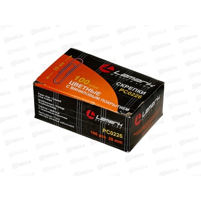 Скрепки LAMARK 28мм 100шт к/у, цветн.,винил 226 *10/250 Скрепки LAMARK 28мм 100шт к/у, цветн.,винил 226 *10/250