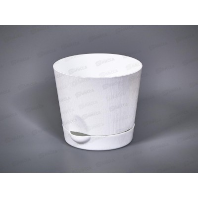 Горшок для цветов  с поддоном 1л белый *24  ИНТ