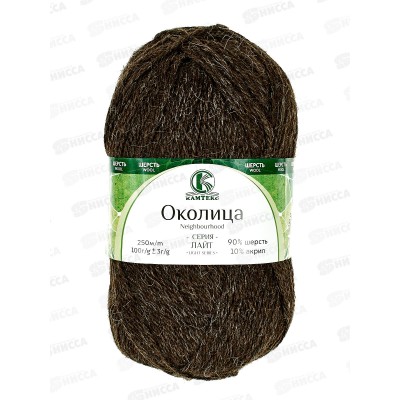 Пряжа Околица 063 Шоколад 100гр шерсть 90% акрил 10% 250м