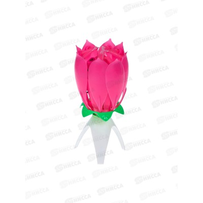 Свечи для торта "Салют" раскрывается 8свечей розовый 554-467