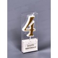 Свечи для торта &quotИллюзия цифра 4&quot 9,5см золото 448-461