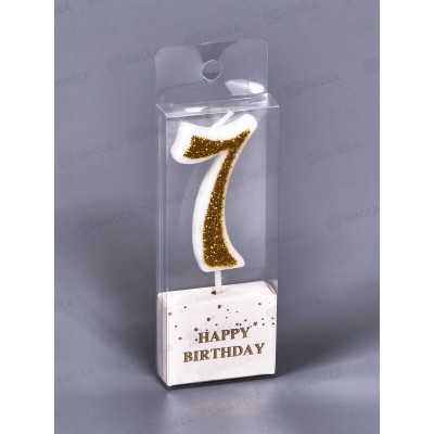 Свечи для торта &quotИллюзия цифра 7&quot 9,5см золото 448-464