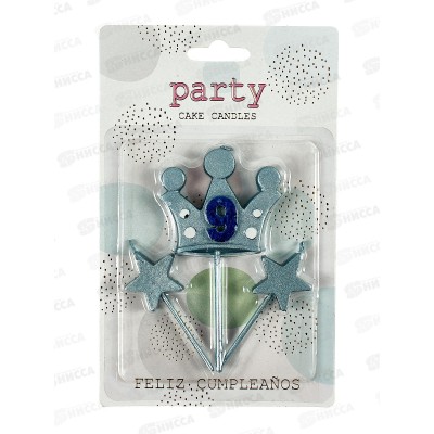 Свечи для торта &quotКороль желаний цифра 9&quot 112-489