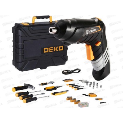 Отвертка аккумуляторная 3.6В, 220об/мин, 5.5Нм, 1.3Ач(Li-Ion), в кейсе  + набор инструментов 112 предметов, DEKO DKS4FU-Li Отвертка аккумуляторная 3.6В, 220об/мин, 5.5Нм, 1.3Ач(Li-Ion), в кейсе  + набор инструментов 112 предметов, DEKO DKS4FU-Li