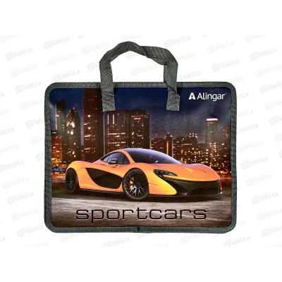 Папка д/тетр. Alingar A4 &quotSportcars", 1 отдел., молн.  AL10453