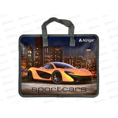 Папка д/тетр. Alingar A4 &quotSportcars&quot, 1 отдел., молн.  AL10453
