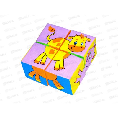 Мякиши кубики Собери картинку (Домашние животные)  209