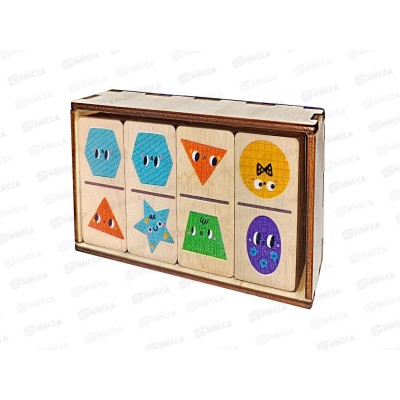 Домино деревянное &quotФигуры&quot 28 фишек (50х25мм) 04533