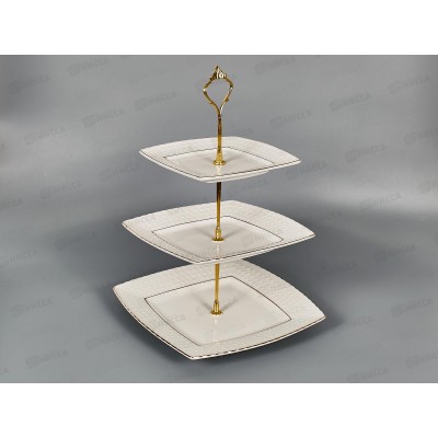 Ваза 3х-ярусная CMB0128-A 16,5-20-25,4см квадрат Снежная королева 749148 *8 Ваза 3х-ярусная CMB0128-A 16,5-20-25,4см квадрат Снежная королева 749148 *8