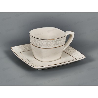 Пара кофейная CS507006-A 90мл Снежная королева квадрат 749186 *24 Пара кофейная CS507006-A 90мл Снежная королева квадрат 749186 *24