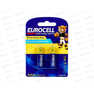 Eurocell батарейки цинк-углеродные AAA 2шт 0147 *12/216