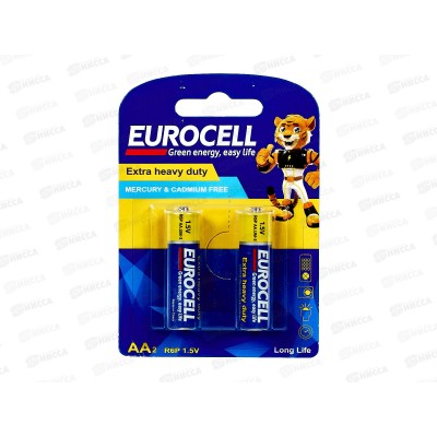 Батарейки Eurocell цинк-углеродные AA 2шт 0208 *12/192 Батарейки Eurocell цинк-углеродные AA 2шт 0208 *12/192