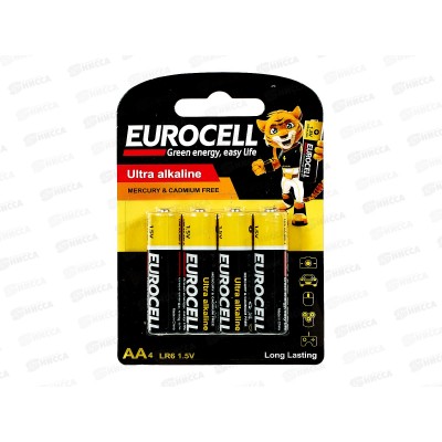 Батарейки Eurocell алкалиновые AA 4шт 0116 *12/192