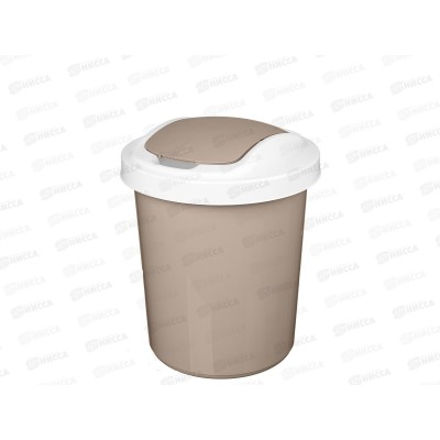 Контейнер д/мусора 6л "Palm" круглый бежевый 221301827/01 Контейнер д/мусора 6л "Palm" круглый бежевый 221301827/01