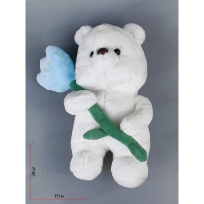 Мягкая игрушка №496-23 Мишка Сахарок с цветком, 30см Мягкая игрушка №496-23 Мишка Сахарок с цветком, 30см