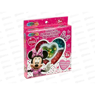 Набор бисера и бусин сердечко 14*16см, Милая мышка, 366438 Набор бисера и бусин сердечко 14*16см, Милая мышка, 366438