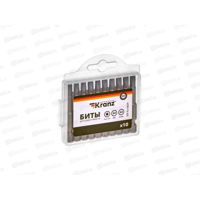 Бита Torx T-27*50мм для шуруповерта 10шт Kranz KR-92-0429 Бита Torx T-27*50мм для шуруповерта 10шт Kranz KR-92-0429