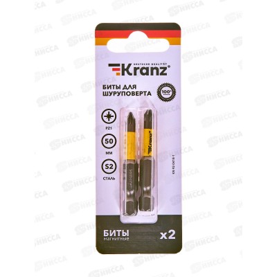 Бита PZ1*50 для шуруповерта 2шт Kranz KR-92-0418-1